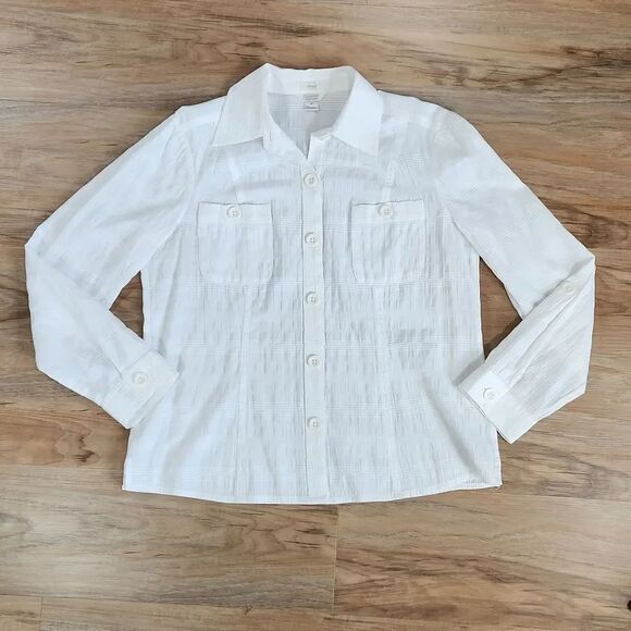 Christopher & Banks Tops - 🔺️Christopher & Banks White Buttoned Long Sleeve Top Medium